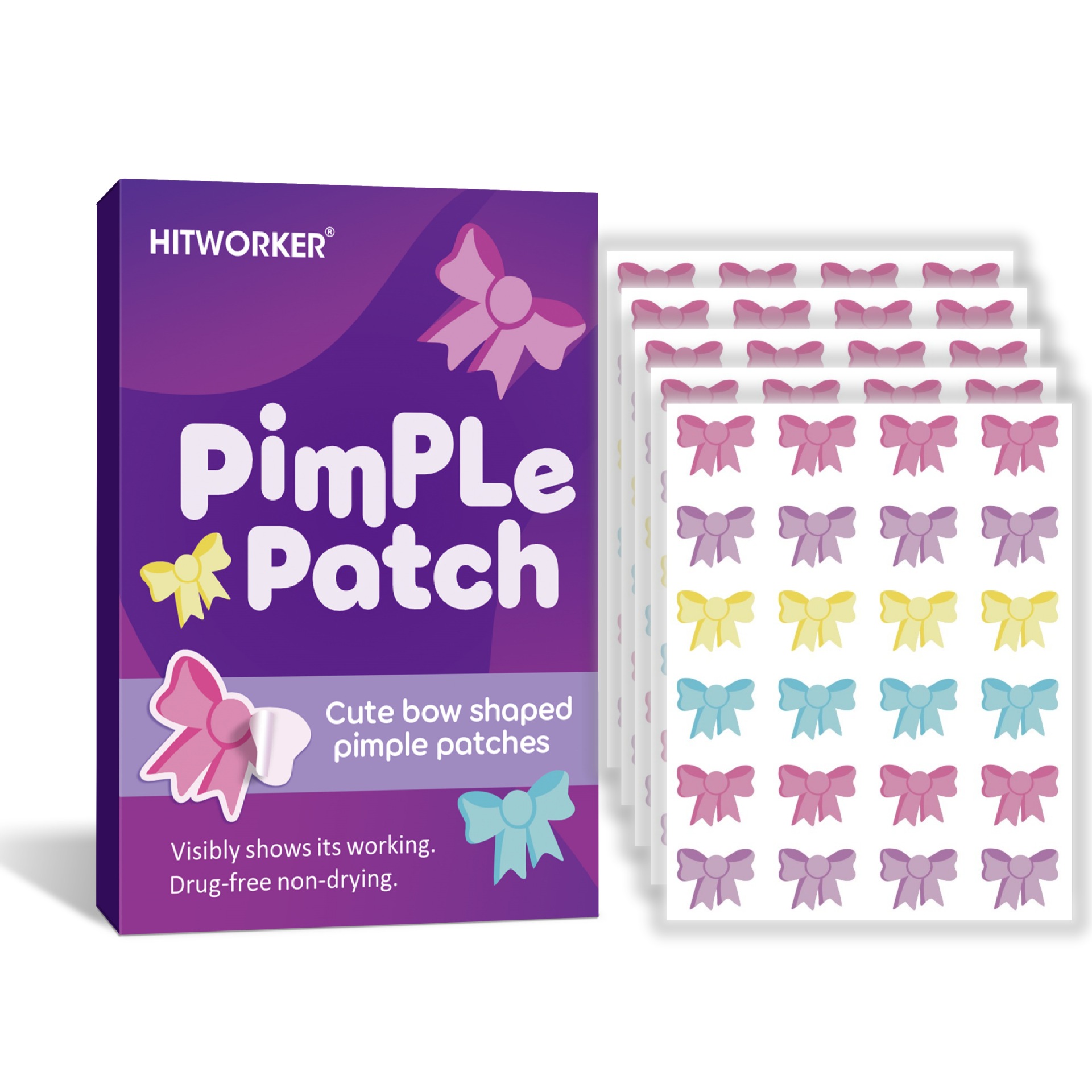 Skincare - 120Pcs Bow Shaped Acne Pimple Patches,