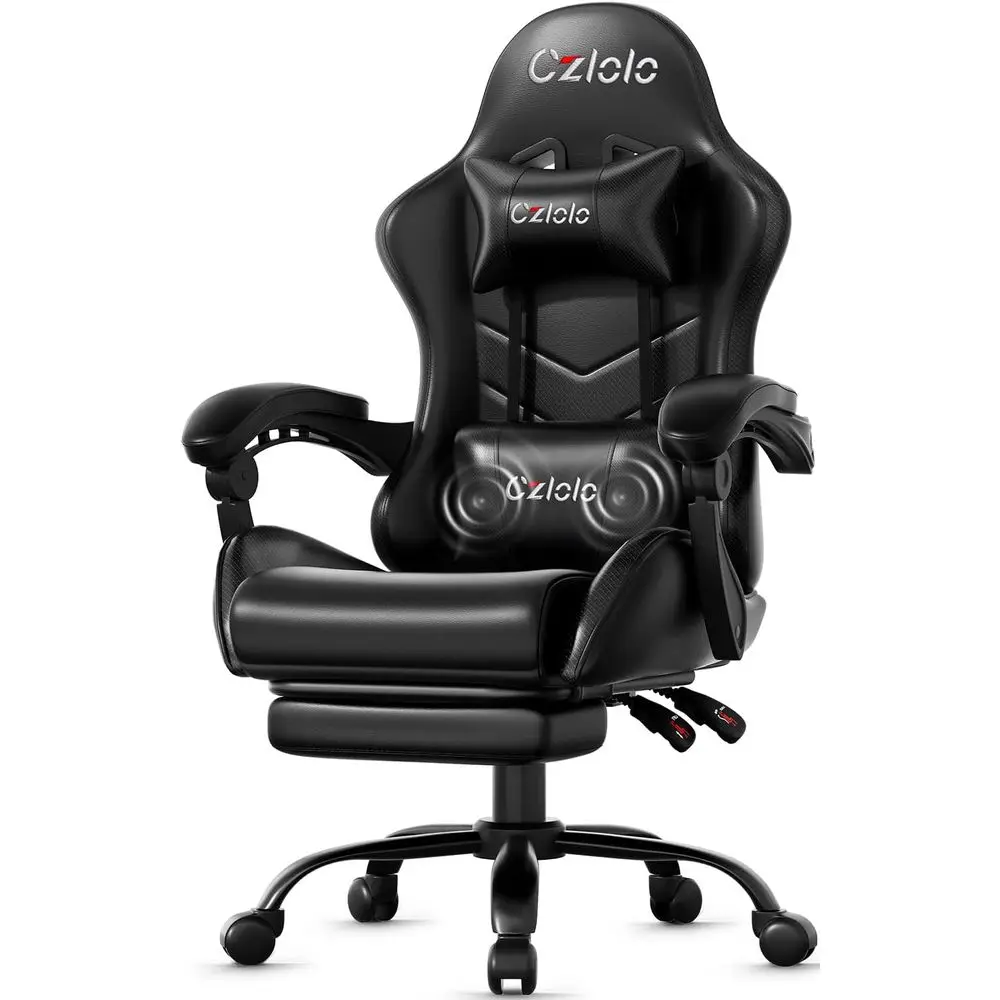Massage - Ergonomic Gaming Chair with Footrest, Lumbar
