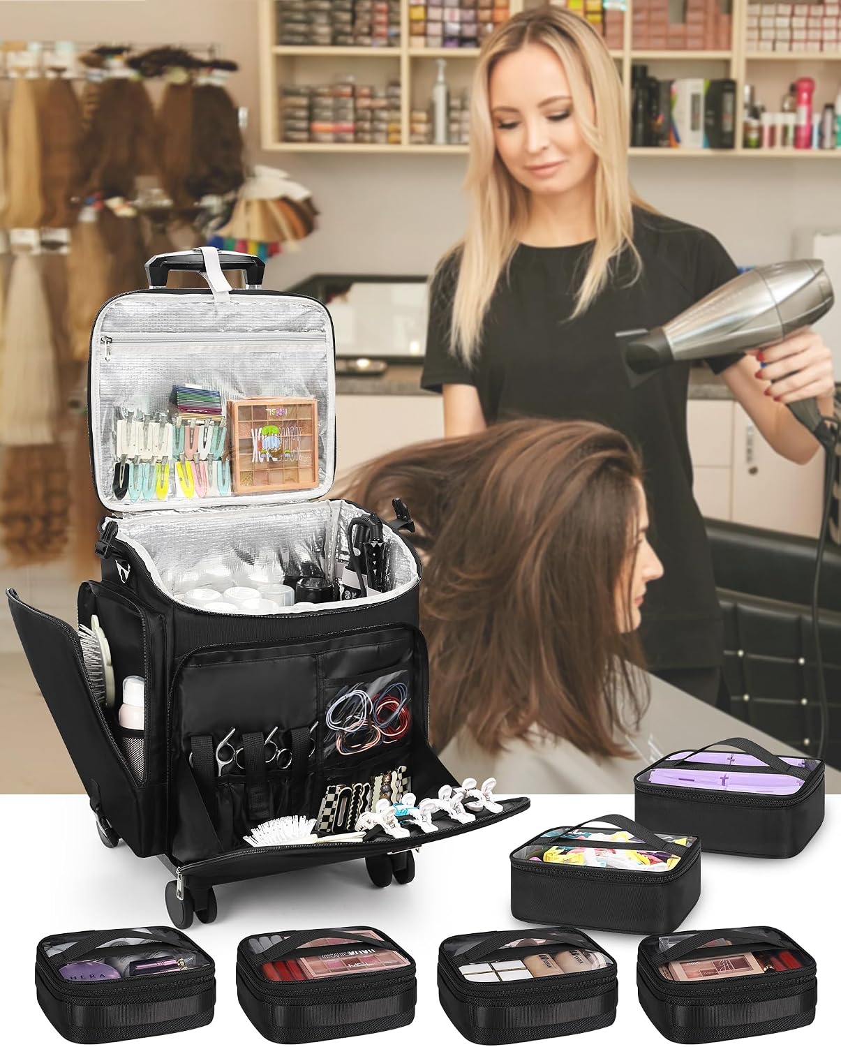 Rolling Makeup Case Hair Tools - Makeup ulasan dan harga