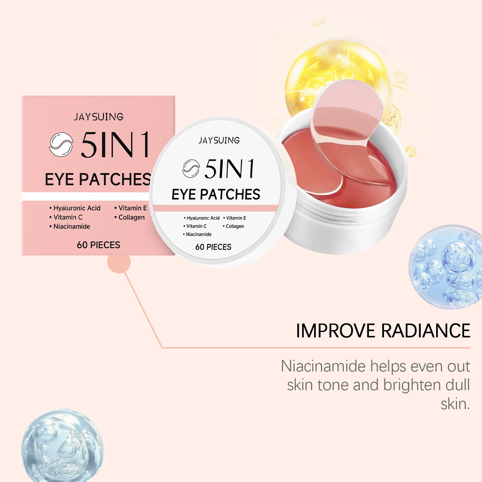 JAYSUING 5-in-1 Under Eye Patc - Collagen Under Eye Patches ulasan dan harga