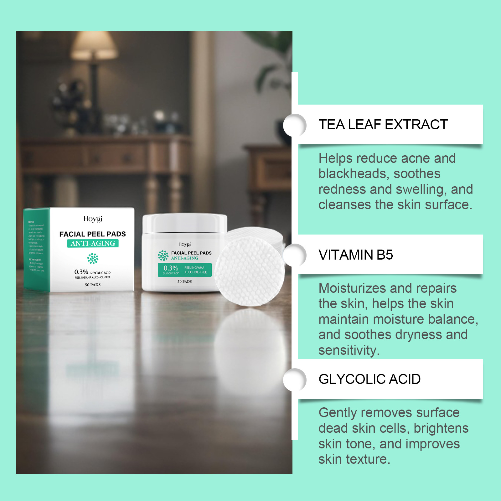 Glycolic Acid Cotton Pads Shri - Salicylic Acid Blackhead Remover ulasan dan harga