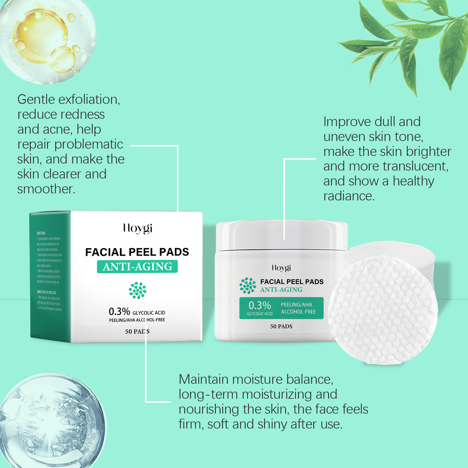 Glycolic Acid Cotton Pads Shri - Salicylic Acid Blackhead Remover ulasan dan harga