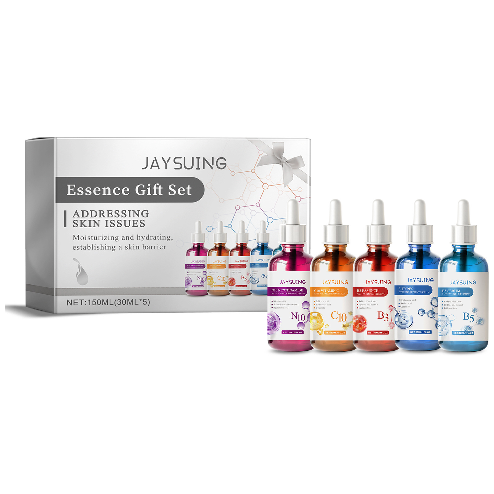 Face Serum Skin Care Sets 5PCS - Niacinamide Pore Shrinking Essence ulasan dan harga