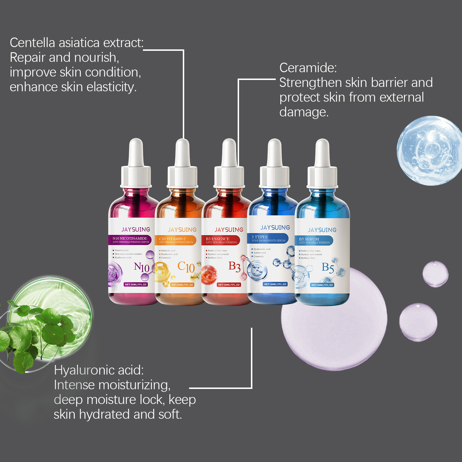 Face Serum Skin Care Sets 5PCS - Niacinamide Pore Shrinking Essence ulasan dan harga