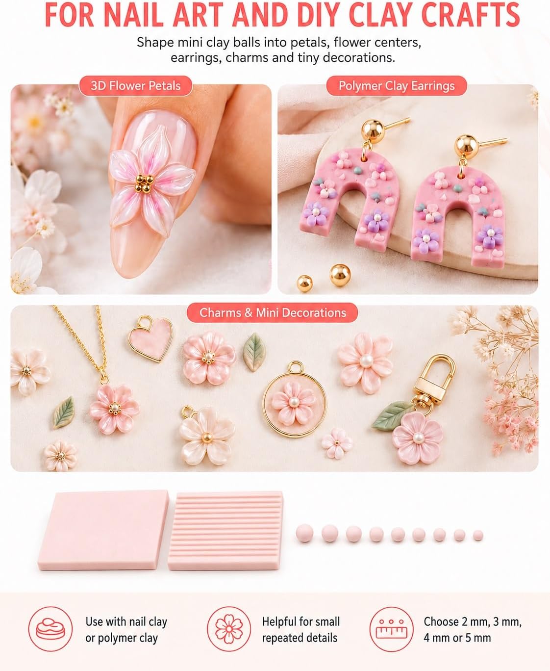 4PCS 3D Print Clay Gel Ball Ma - Nail Art ulasan dan harga