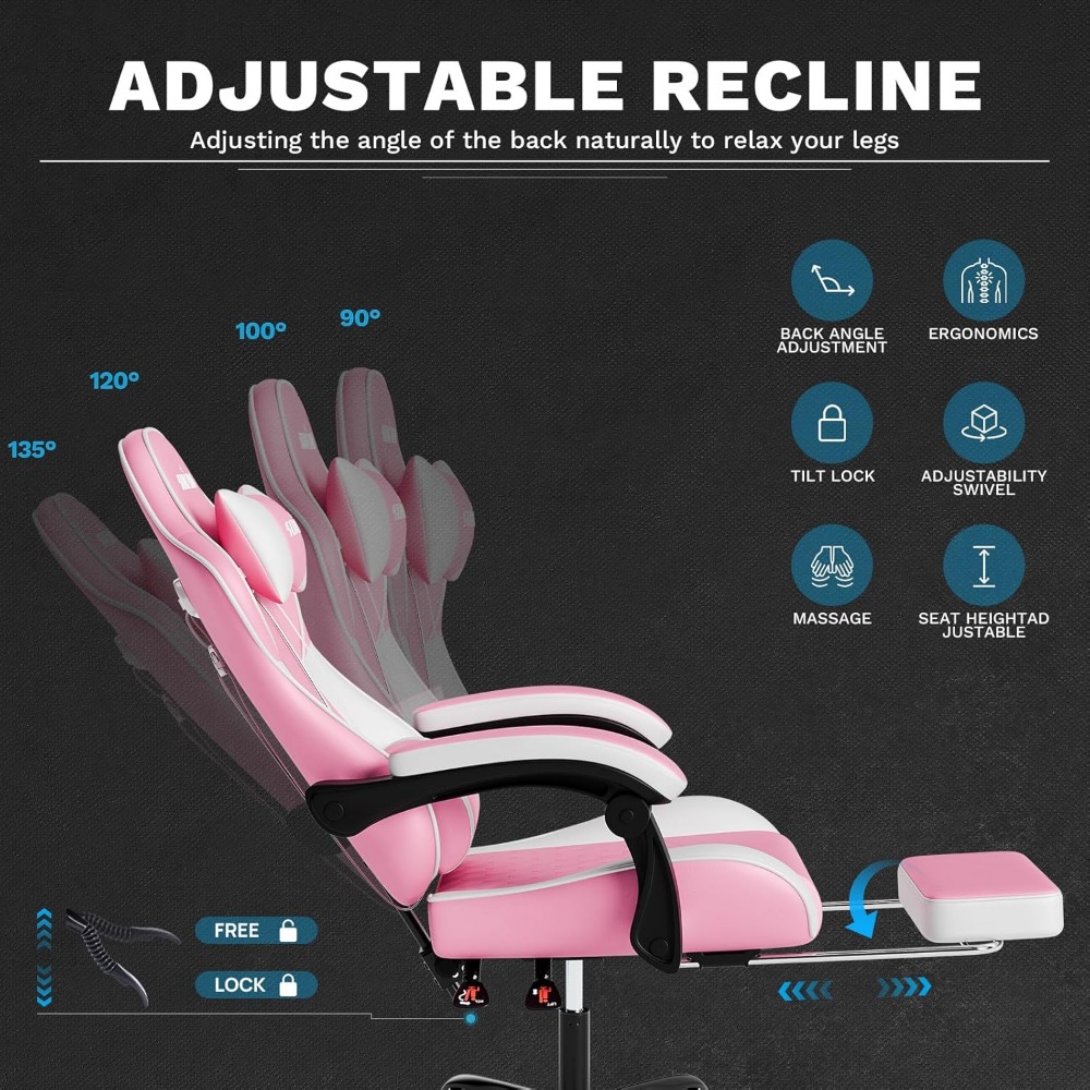 Ergonomic Gaming Chairs for Ad - Massage ulasan dan harga