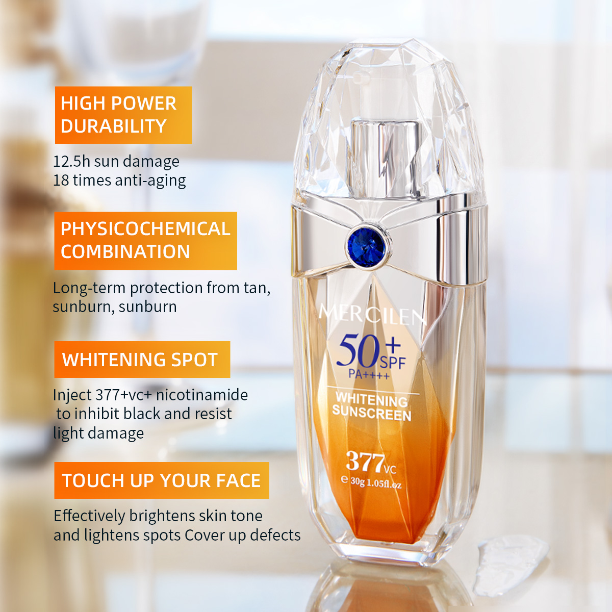 Mercilen Sunscreen 30g, Spf50+ - Spf 50 Waterproof Sunscreen ulasan dan harga