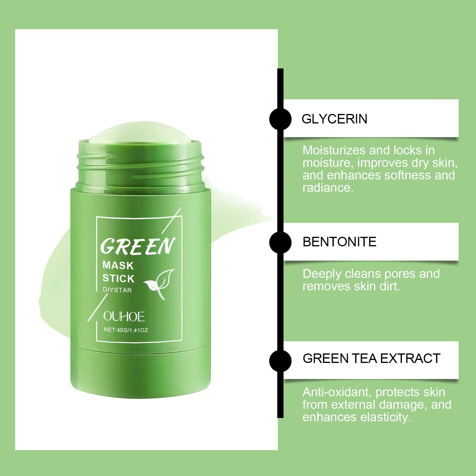 Alaska Volcano & Green Tea Dee - Green Tea Cleansing Clay Mask ulasan dan harga