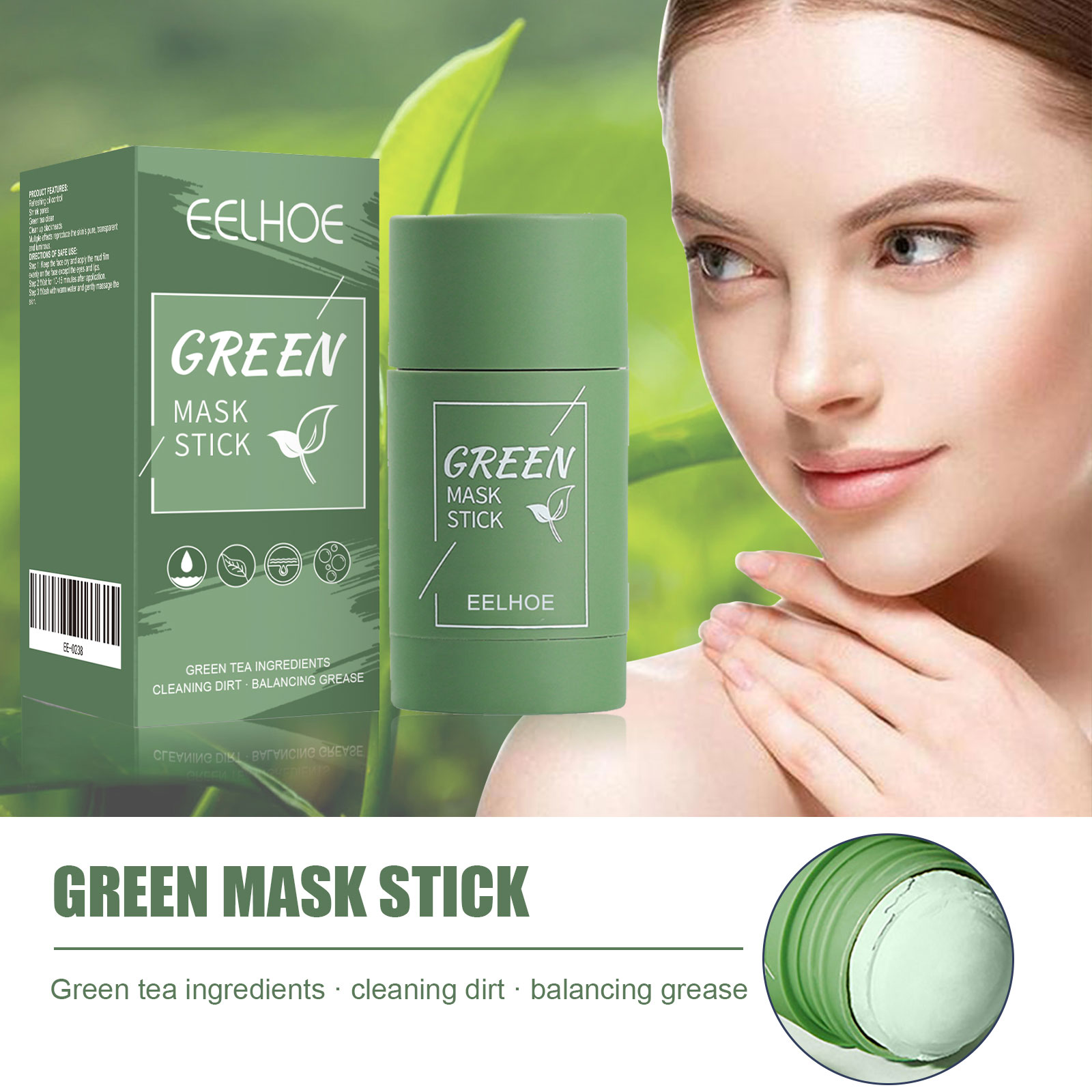Green Tea Solid Mask Stick - D - Green Tea Cleansing Clay Mask ulasan dan harga