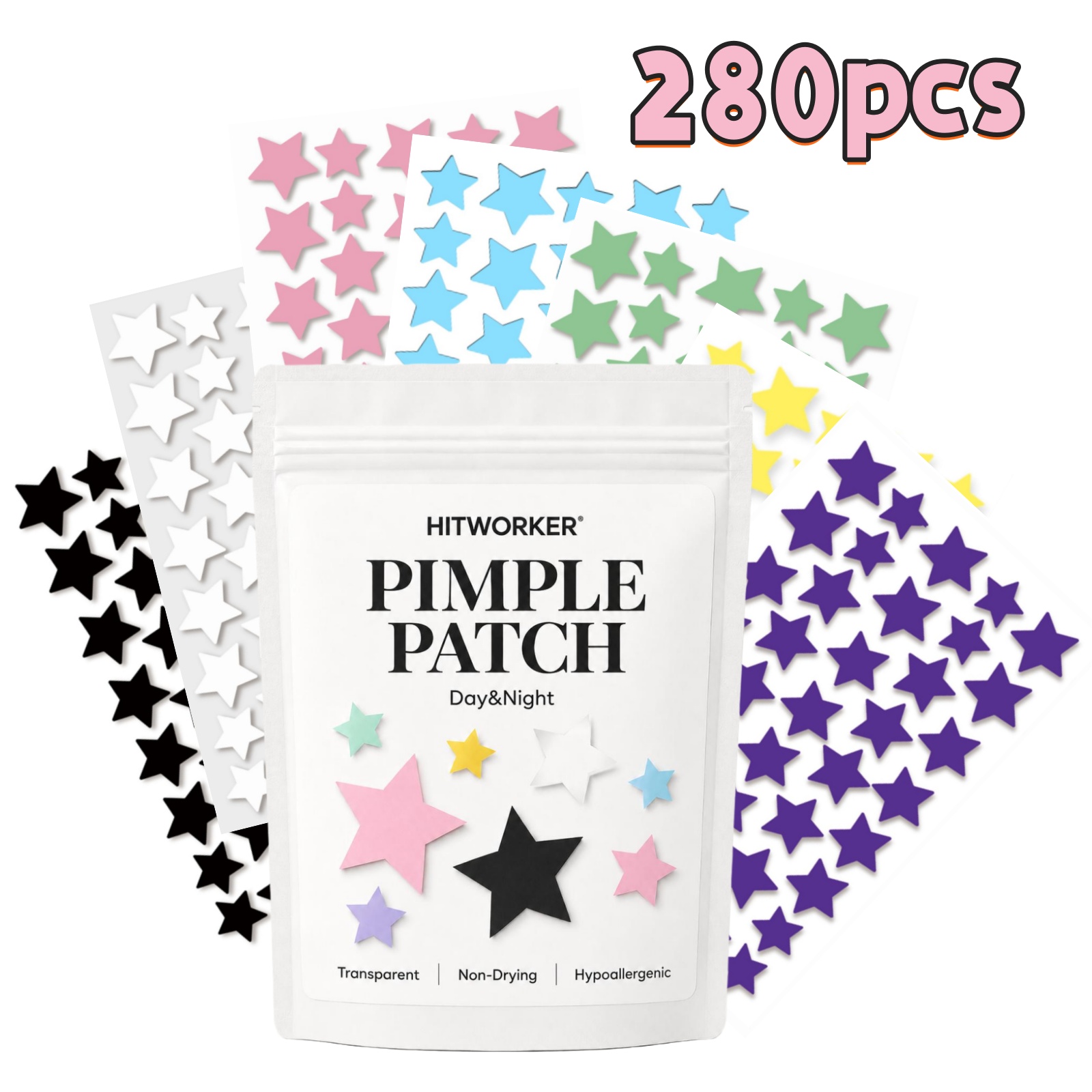 280Pcs Rainbow Colorful Star A - Hydrocolloid Pimple Patch ulasan dan harga