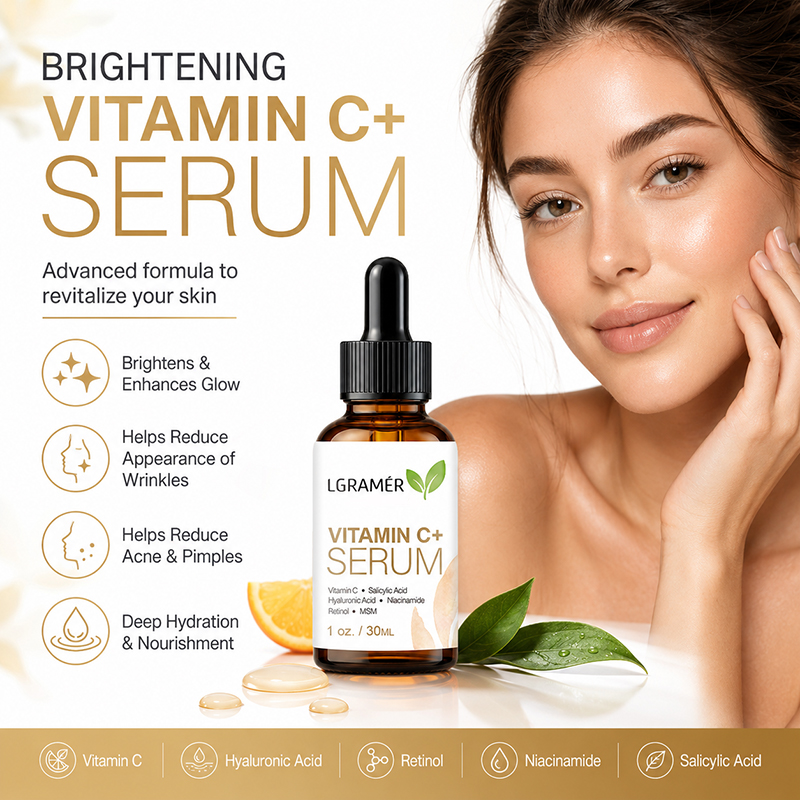 Vitamin C+ Facial Serum With H - Hyaluronic Acid Facial Serum ulasan dan harga