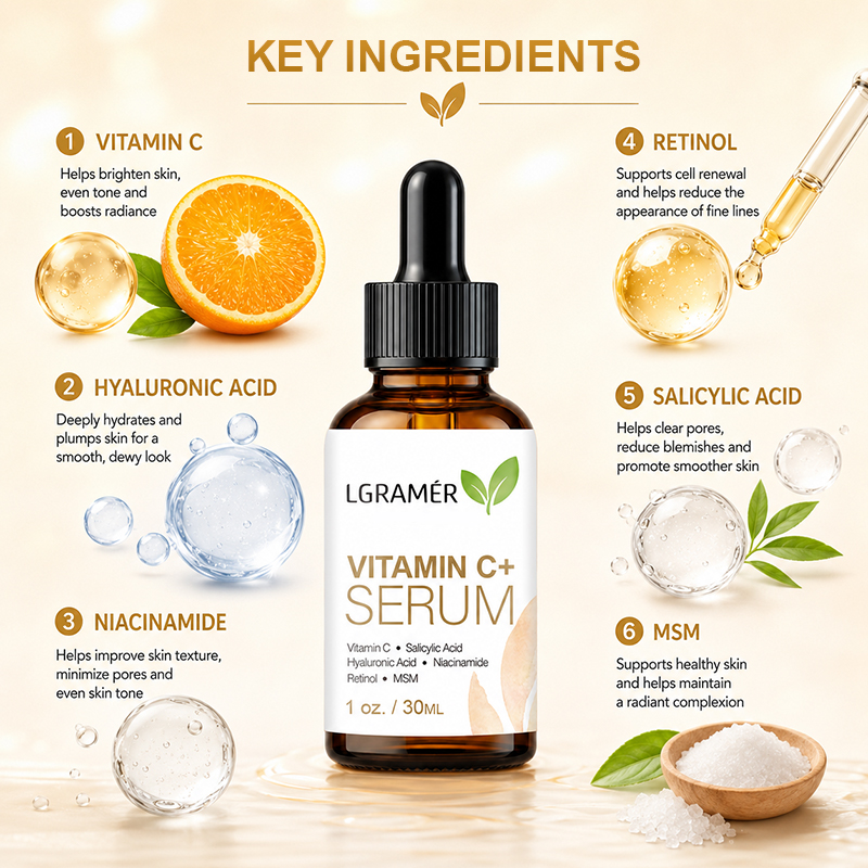 Vitamin C+ Facial Serum With H - Hyaluronic Acid Facial Serum ulasan dan harga