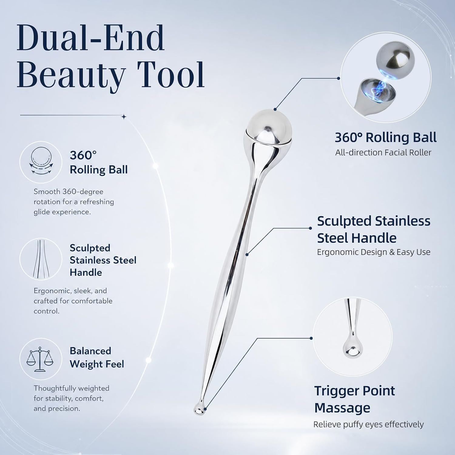 Metal Face Roller Massager Eye - Face Ice Roller Puffiness ulasan dan harga
