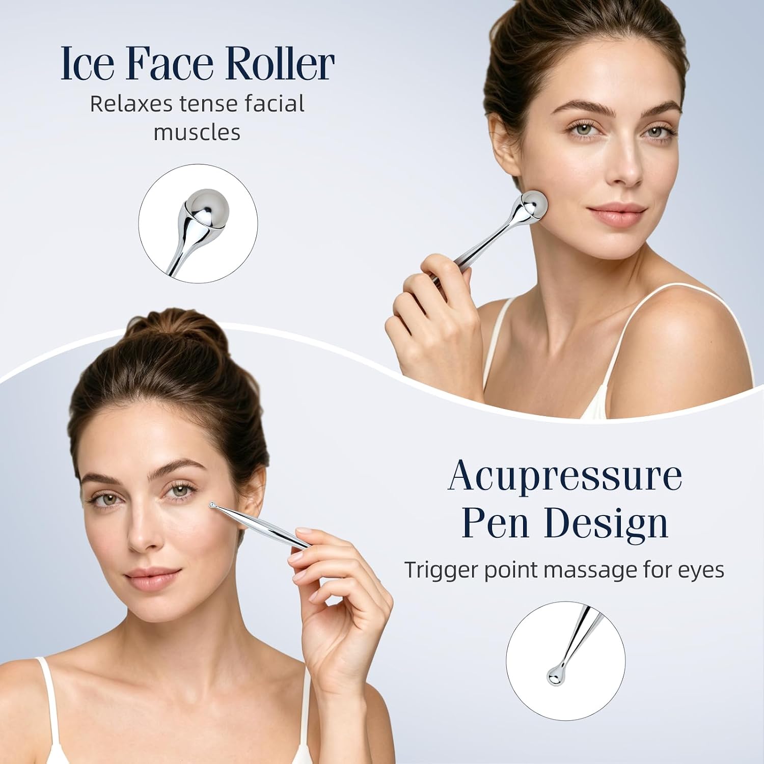 Metal Face Roller Massager Eye - Face Ice Roller Puffiness ulasan dan harga