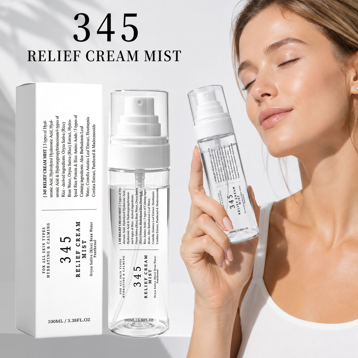 345 Relief Cream Mist Korean S - Hyaluronic Acid Facial Serum ulasan dan harga