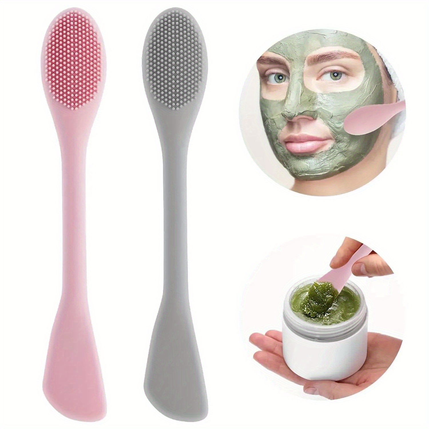 Double Head Facial Mask Brush  - Silicone Face Scrubber Electric ulasan dan harga