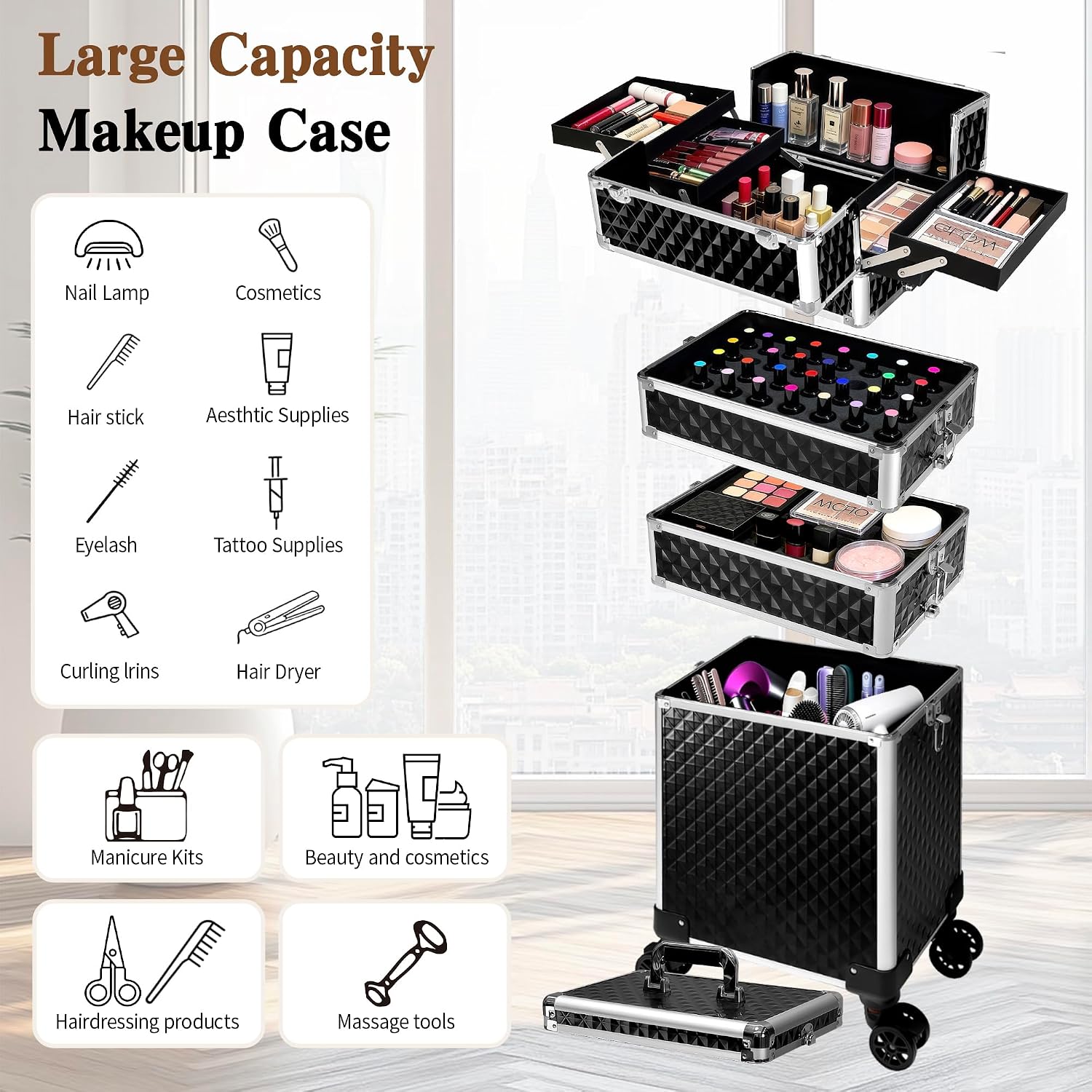 Rolling Makeup Train Case, Cos - Makeup ulasan dan harga