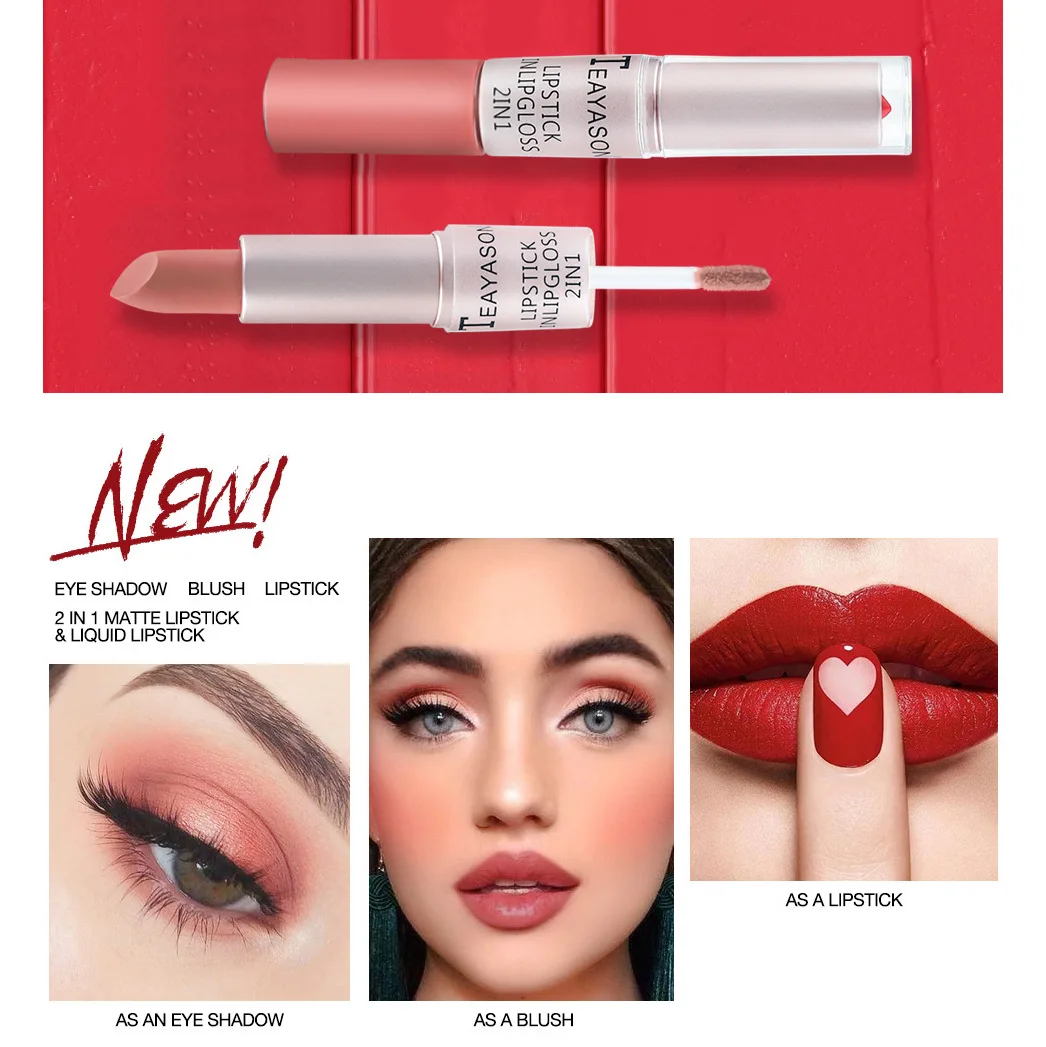 1PC Pink Lipstick Sexy Lip Glo - Matte Velvet Lip Tint Long Lasting ulasan dan harga