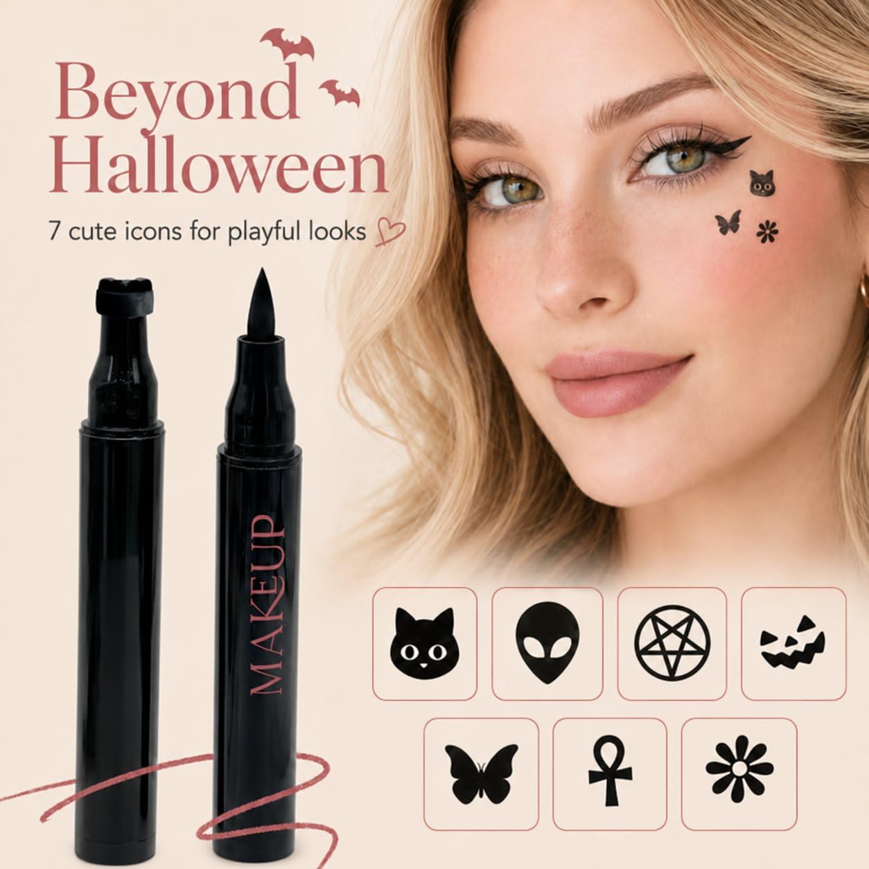 Halloween Dual-Ended Stamp Eye - Waterproof Liquid Eyeliner Pen ulasan dan harga
