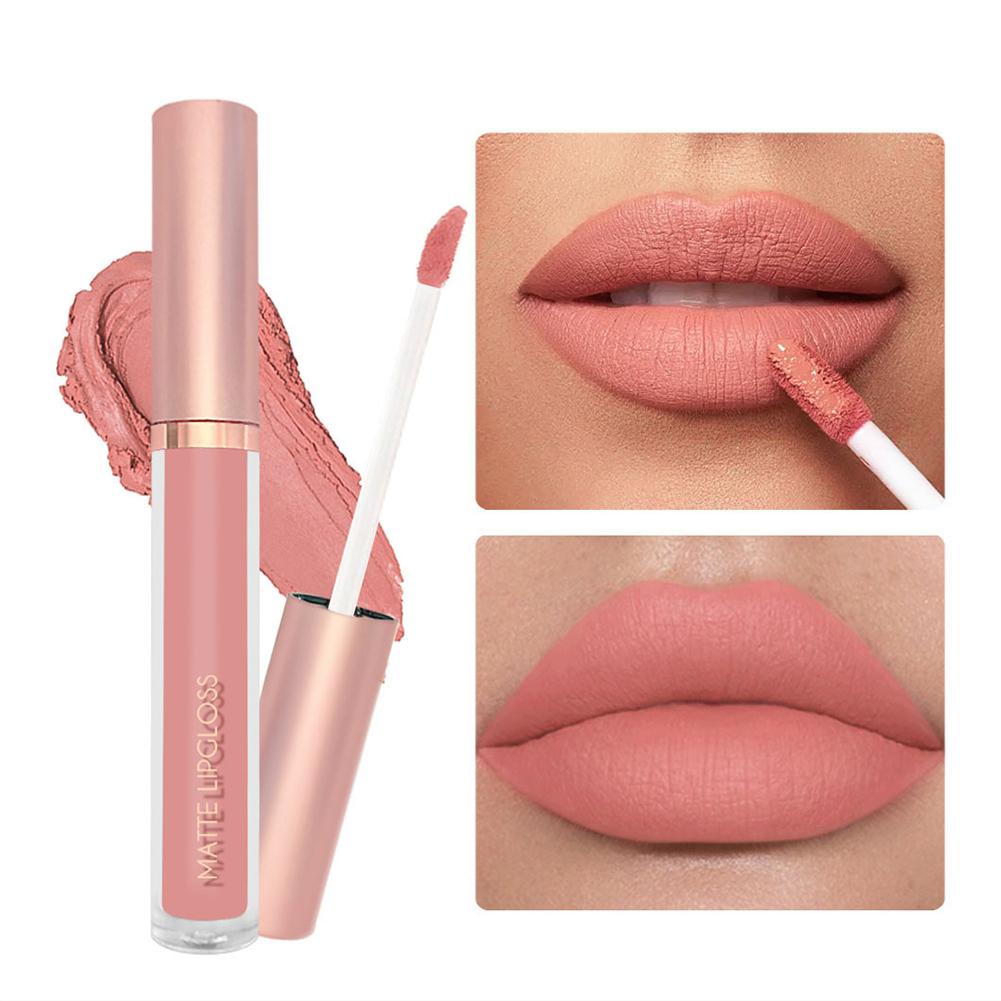 3pcs/set Nude Lip Gloss Matte  - Matte Velvet Lip Tint Long Lasting ulasan dan harga