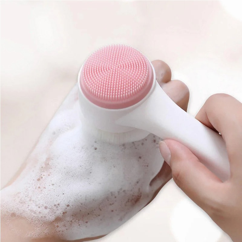 3D Double-sided Manual Facial  - Silicone Face Scrubber Electric ulasan dan harga