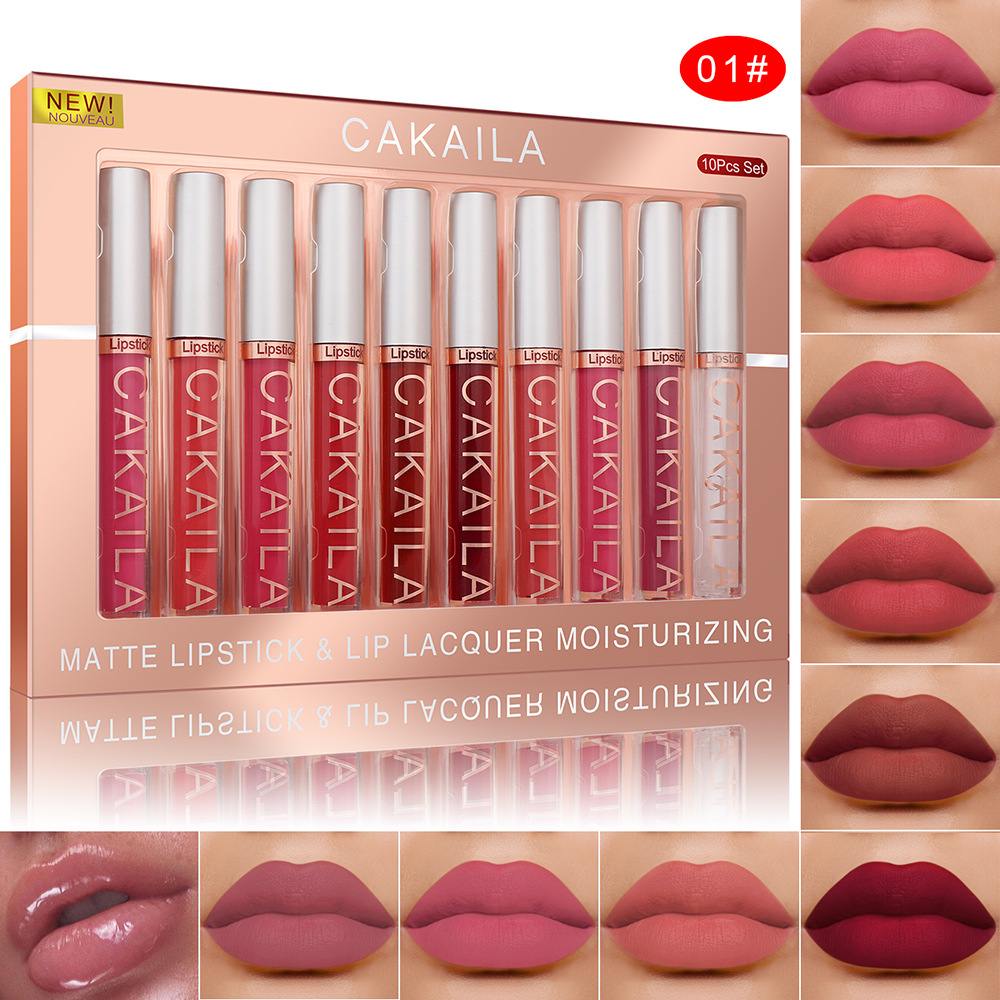 4pcs/10pcs/set Nude Lip Gloss  - Matte Velvet Lip Tint Long Lasting ulasan dan harga