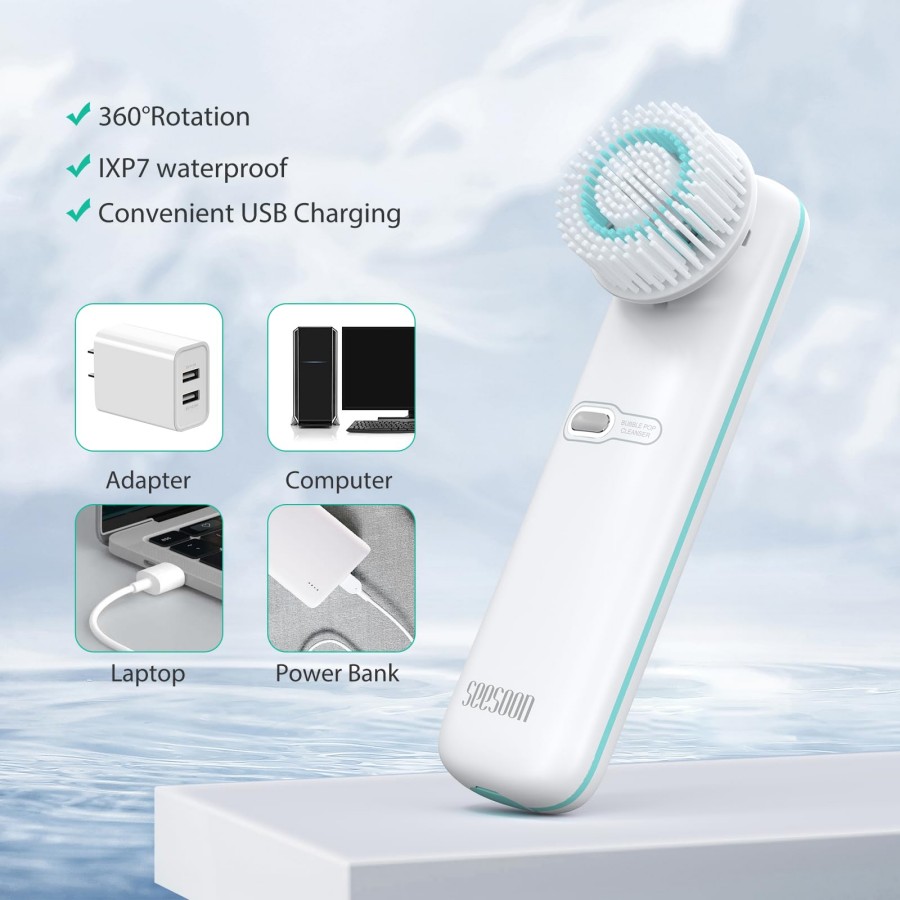 Facial Cleansing Brush,  Face  - Silicone Face Scrubber Electric ulasan dan harga
