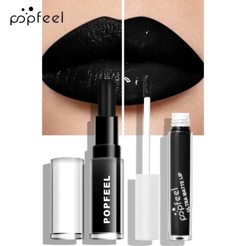 Punk Matte Black Liquid Lipsti - Matte Velvet Lip Tint Long Lasting ulasan dan harga