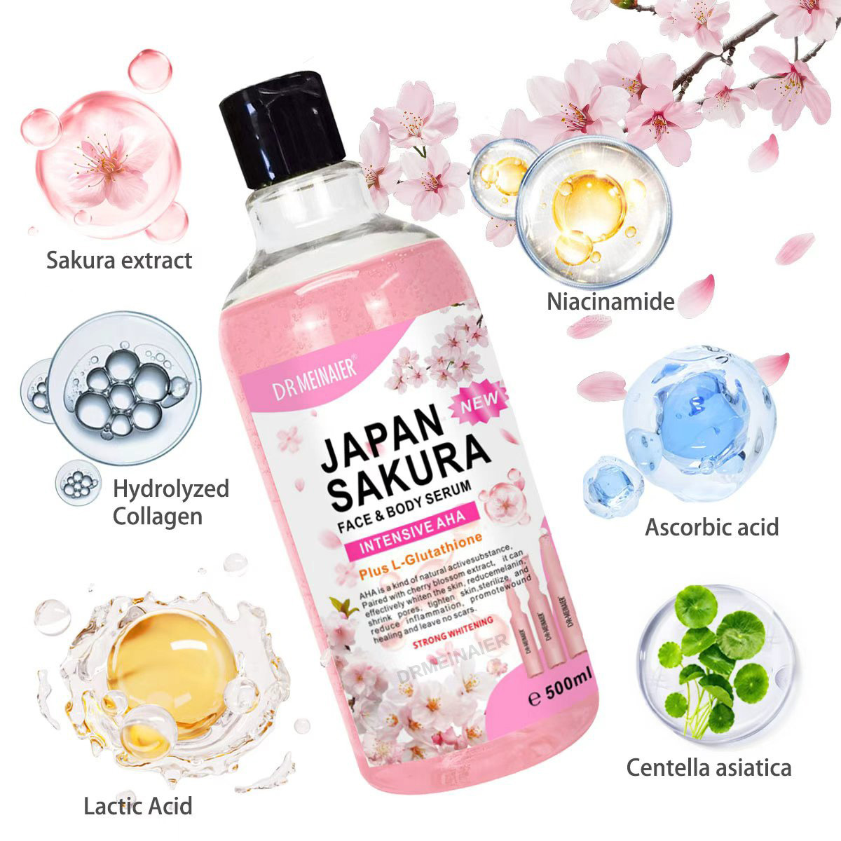 500ml Japan Sakura Face Body S - Niacinamide Pore Shrinking Essence ulasan dan harga