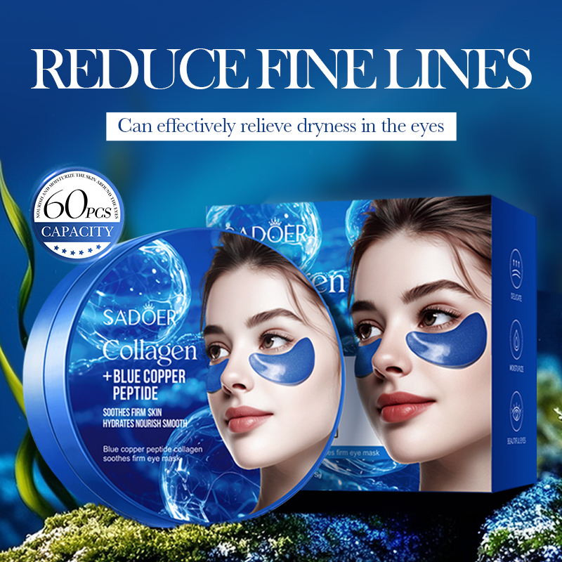 60pcs SADOER Caffeine Crystal  - Collagen Under Eye Patches ulasan dan harga
