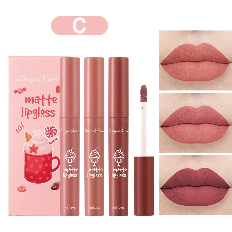 3PCS/Set Velvet Matte Nude Liq - Matte Velvet Lip Tint Long Lasting ulasan dan harga