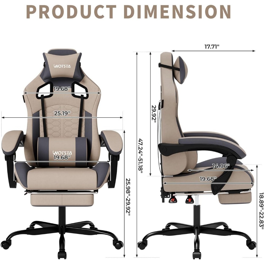 Ergonomic Gaming Chair with Ma - Massage ulasan dan harga