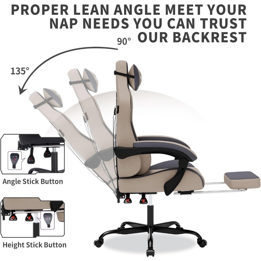 Ergonomic Gaming Chair with Ma - Massage ulasan dan harga