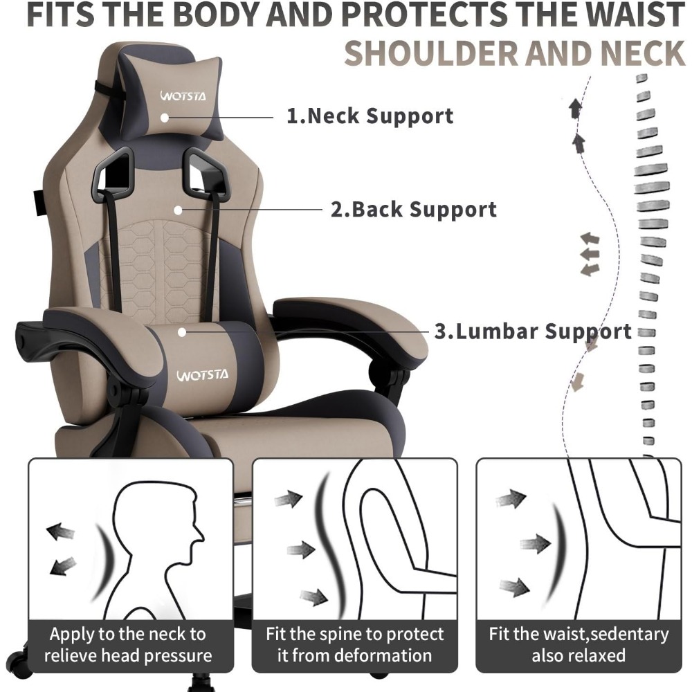 Ergonomic Gaming Chair with Ma - Massage ulasan dan harga