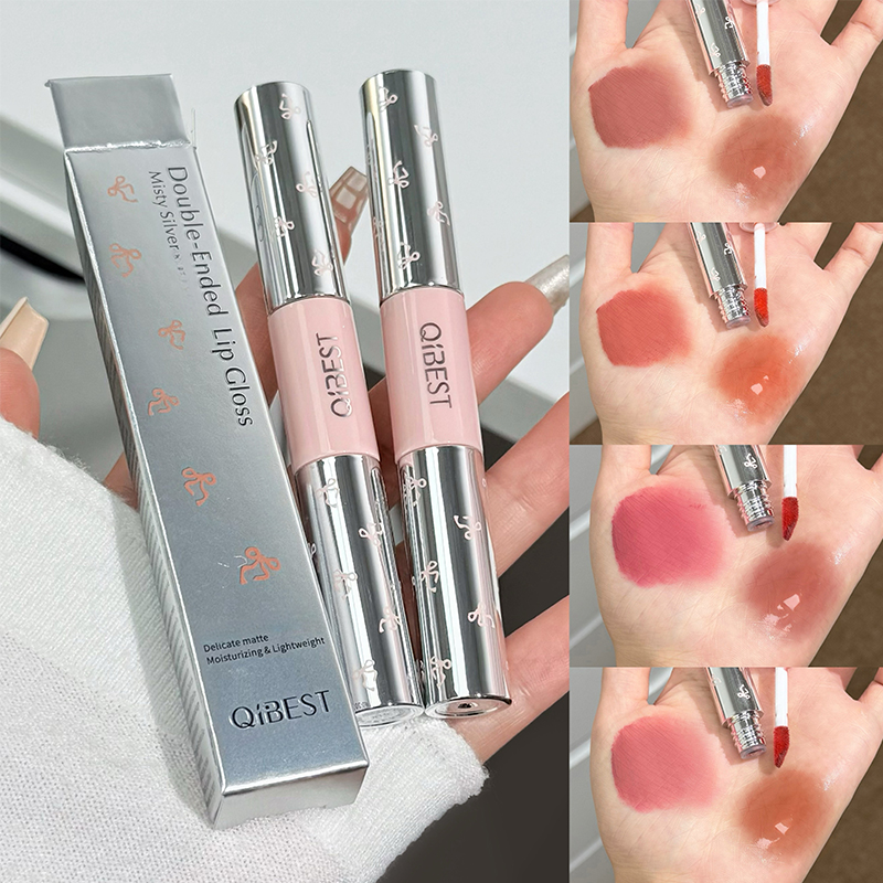 QIBEST Double Head Matte Velve - Matte Velvet Lip Tint Long Lasting ulasan dan harga
