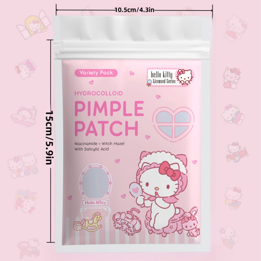 24/72pcs Hello Kitty Hydrocoll - Hydrocolloid Pimple Patch ulasan dan harga