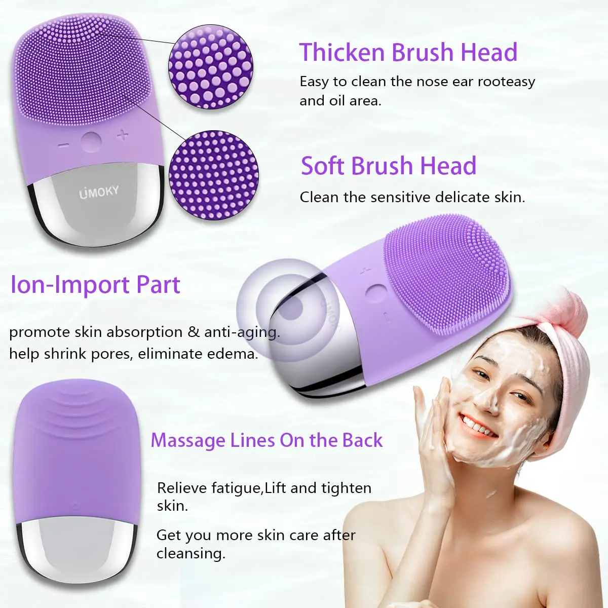 Facial Electric Silicone Clean - Silicone Face Scrubber Electric ulasan dan harga