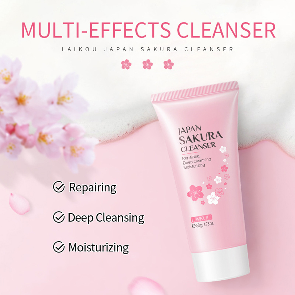 LAIKOU 8Pcs Sakura Facial Skin - Hyaluronic Acid Facial Serum ulasan dan harga