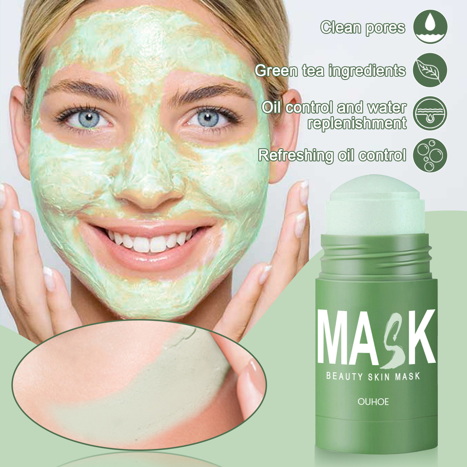 Green Tea Solid Mask Stick - D - Green Tea Cleansing Clay Mask ulasan dan harga
